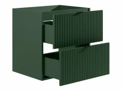 Vente-unique Mueble de baño estriado con lavabo encastrado y columna, mate, 60 cm, ZEVINI Verde Online