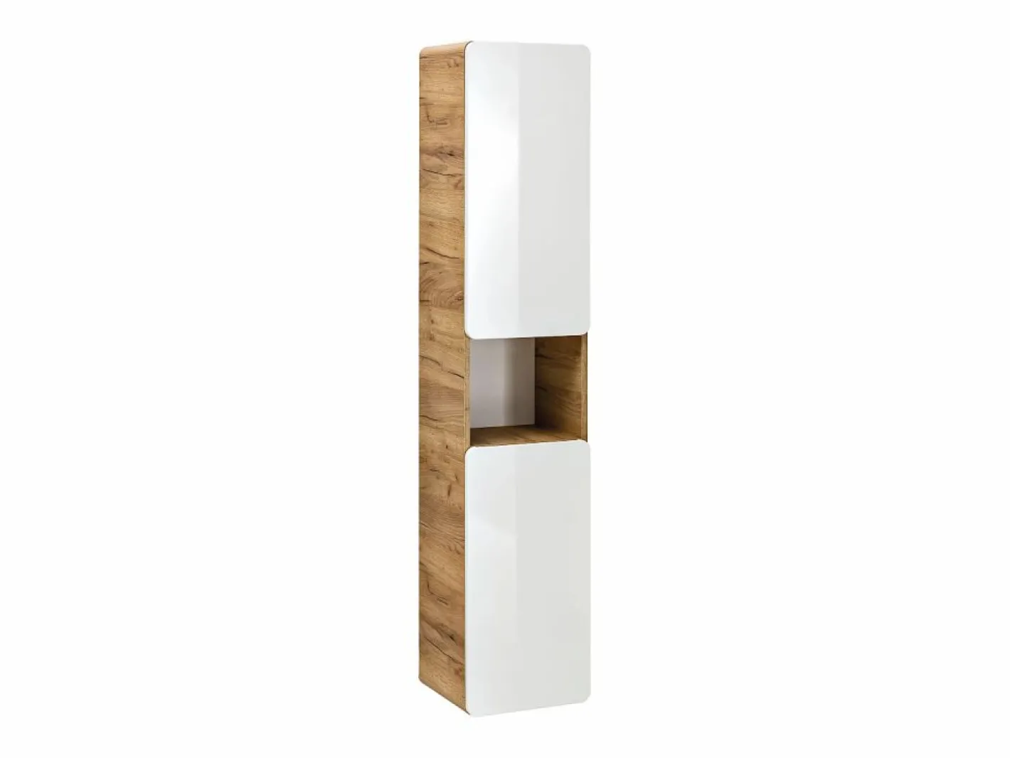 Mueble de baño flotante 60 cm natural con lavabo encastrado y armario - ARUBA^Vente-unique Clearance