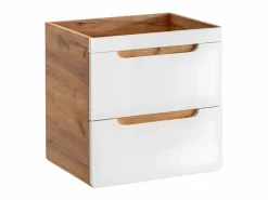 Mueble de baño flotante 60 cm natural con lavabo encastrado y armario - ARUBA^Vente-unique Clearance