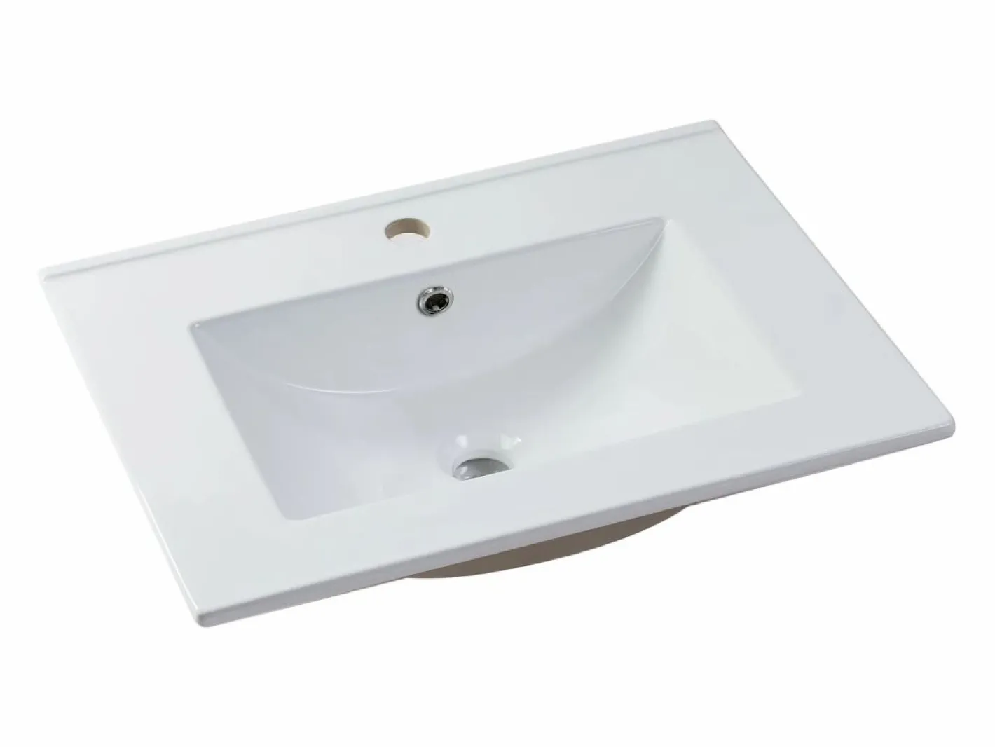 Mueble de baño flotante 60 cm natural con lavabo encastrado y armario - ARUBA^Vente-unique Clearance