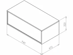 Mueble de baño flotante bajolavabo en color mate, L94 x A32 cm, TEANA^Vente-unique Hot