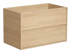 Vente-unique Mueble de baño flotante chapado en roble, 80 cm, MILIPAM Color natural claro Sale