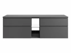 Vente-unique Mueble De Lavabo|Mueble de baño flotante, color antracita, Ancho 150 x Alt. 46 cm, MAGDALENA