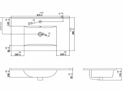 Vente-unique Mueble de baño flotante con lavabo en natural de 80 cm - ARUBA Color natural claro New