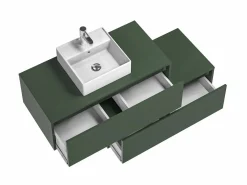 Mueble de baño flotante con lavabo, mate, 2 cajones, 94 cm, TEANA^Vente-unique New