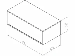Mueble de baño flotante con lavabo, mate, 2 cajones, 94 cm, TEANA^Vente-unique New