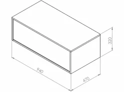 Vente-unique Mueble de baño flotante con lavabo, blanco y natural claro, 2 cajones, TEANA Color natural claro / Blanco Hot