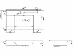Vente-unique Mueble De Baño Simple|Mueble de baño flotante con lavabo, natural claro, 80 cm, KAYLA