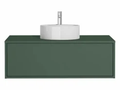 Mueble de baño flotante con lavabo redondo, color mate, 94 cm, TEANA^Vente-unique Outlet