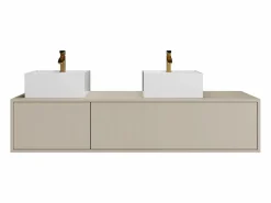 Mueble de baño flotante doble lavabo, color , L150 x H32 cm, ISAURE^Vente-unique Best