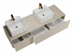 Mueble de baño flotante doble lavabo, color , L150 x H32 cm, ISAURE^Vente-unique Best