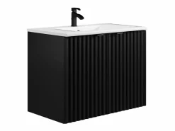 Mueble de baño flotante estriado con lavabo empotrado, L80 cm - ZILGA^Vente-unique Discount