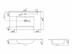 Mueble de baño flotante estriado con lavabo empotrado, L80 cm - ZILGA^Vente-unique Discount