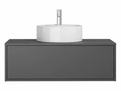Mueble de baño flotante con lavabo redondo - 94 cm - TEANA II^Vente-unique
