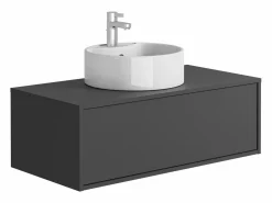 Mueble de baño flotante con lavabo redondo - 94 cm - TEANA II^Vente-unique