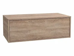 Vente-unique Mueble De Baño Simple|Mueble de baño flotante, tonos naturales claros y gris antracita, 2 cajones, TEANA