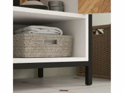 Mueble de baño Kitte 2 puertas y un compartimento blanco/natural 60x80x40 cm^Homcom Clearance
