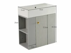 Merax Mueble De Baño Simple|Mueble de baño lavabo simple - 2 huecos laterales y 1 puerta - 55 x 31 x 66,5 cm - Tablero de partículas -