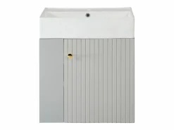 Merax Mueble De Baño Simple|Mueble de baño lavabo simple - 2 huecos laterales y 1 puerta - 55 x 31 x 66,5 cm - Tablero de partículas -