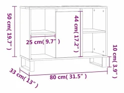 vidaxl Estantería Sobre Inodoro|Mueble de baño madera de ingeniería brillo 80x33x60 cm