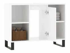 vidaxl Estantería Sobre Inodoro|Mueble de baño madera de ingeniería brillo 80x33x60 cm