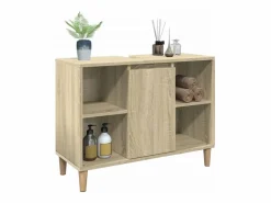 vidaxl Columna De Baño|Mueble de baño madera de ingeniería roble Sonoma 80x33x60 cm