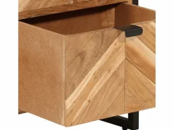 Mueble de baño madera maciza de acacia y hierro 40x30x100 cm^vidaxl New