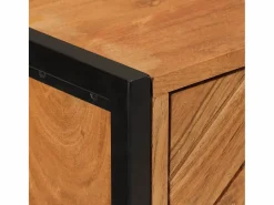 Mueble de baño madera maciza de acacia y hierro 40x30x100 cm^vidaxl New