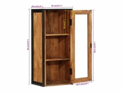 Mueble de baño madera maciza de acacia y hierro 40x30x90 cm^vidaxl Online