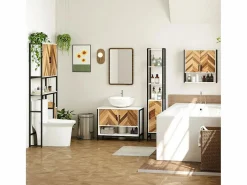 Mueble de baño Nara alto nogal 170x30x30 cm^Homcom Outlet