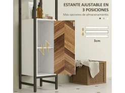 Mueble de baño Nara alto nogal 170x30x30 cm^Homcom Outlet