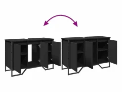 Mueble de baño con lavabo 91x35x60 cm Negro Online