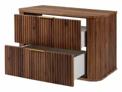 Mueble de baño para lavabo suspendido, roble nogal, 80,4 x 51,7 x 41,5 cm Marru00f3n
