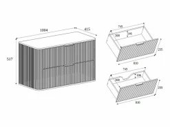 Mueble De Pared Para Baño|Mueble de baño para lavabo suspendido, roble nogal, 100 x 51,7 x 41,5 cm