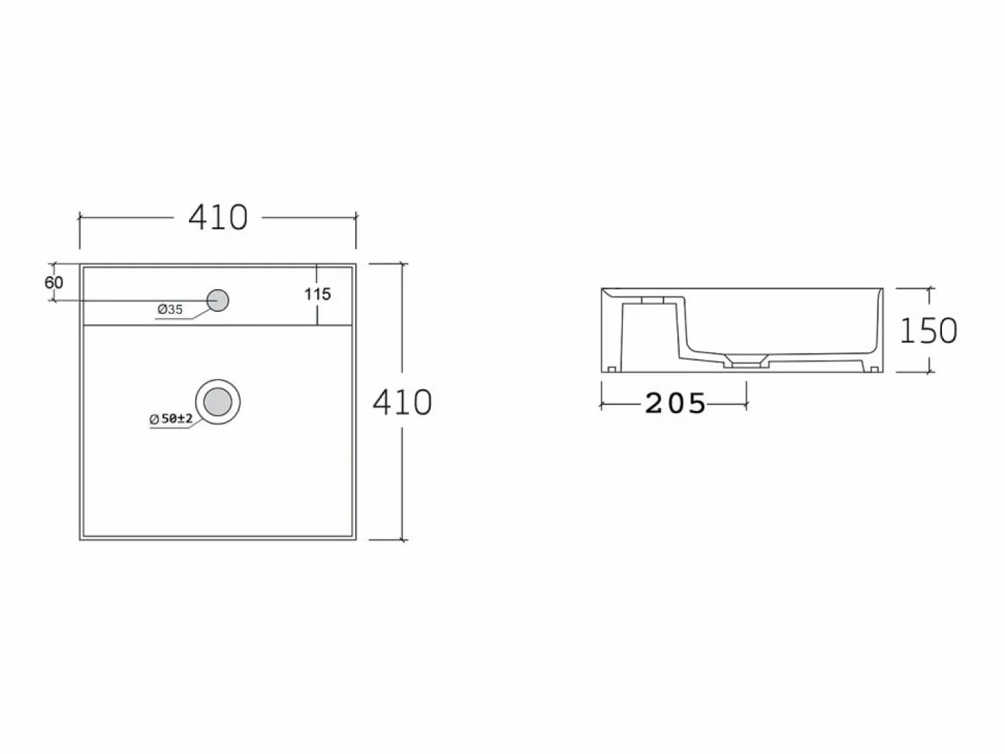 Vente-unique Mueble De Baño Con Doble Lavabo|Mueble de baño rayado con estantes y lavabo cuadrado de encimera, 140 cm, ZEVARA