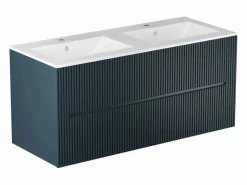 Mueble de baño sencillo con lavabo suspendido rayas azules, L120 cm, PAVANI^Vente-unique Clearance