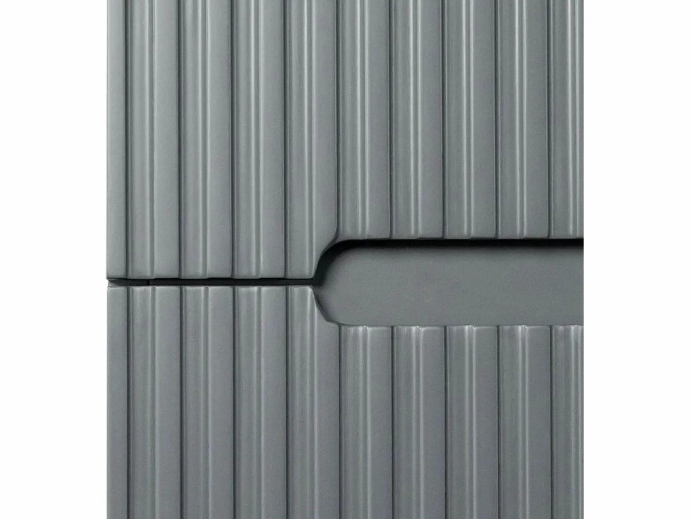 Vente-unique Mueble de baño simple con lavabo suspendido estrías , Ancho 80 cm, PAVANI Gris Outlet