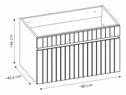 Vente-unique Mueble De Lavabo|Mueble de baño suspendido rayado con encimera, 80 cm, SATARA