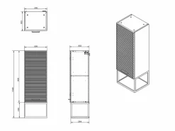 Vente-unique Conjunto De Baño|Mueble de baño suspendido estriado con lavabo sobrepuesto y columna con hueco - 120 cm - SARONE
