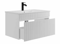 Vente-unique Mueble De Baño Simple|Mueble de baño suspendido con lavabo encastrado, 80 cm, SATARA