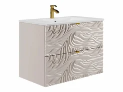 Mueble de baño suspendido texturizado - Lavabo empotrado - - 80 cm - RINAREL^Vente-unique New