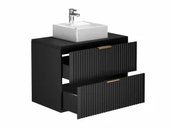Mueble de baño suspendido con lavabo sobre encimera, ranurado, color , 80 cm de ancho, ZEVARA^Vente-unique Discount