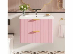 Mueble de baño suspendido - con lavabo de cerámica - con 2 cajones - ​ (grifo no incluido)^ModernLuxe Discount