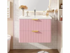 Mueble de baño suspendido - con lavabo de cerámica - con 2 cajones - ​ (grifo no incluido)^ModernLuxe Discount