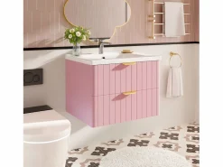 Mueble de baño suspendido - con lavabo de cerámica - con 2 cajones - ​ (grifo no incluido)^ModernLuxe Discount