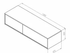 Vente-unique Mueble De Lavabo|Mueble de baño suspendido, , An. 150 x Al. 32 cm, ISAURE