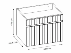 Mueble de baño suspendido en rosa con tabla, 60 cm, SATARA^Vente-unique Online