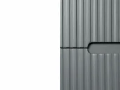 Vente-unique Mueble De Baño Con Doble Lavabo|Mueble de baño suspendido con lavabo y grifo - Estriado - 120 cm - PAVANI
