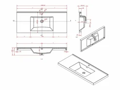 Mueble de baño suspendido con lavabo, 120 cm, PUJUKA^Vente-unique New