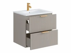 Mueble de baño suspendido con lavabo encastrado - - 60 cm - ZEVARA^Vente-unique Outlet